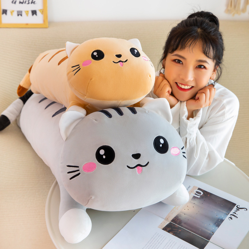 Cross-Border New Arrival Long Cat Pillow Plush Toy Soft Large Sleeping Doll Long Cat Doll Gift