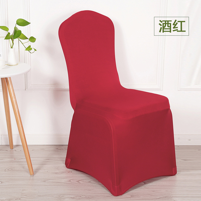 Red White Elastic Chair Cover Restaurant Banquet Hotel Chair Cover All-Inclusive Dustproof Wedding One-Piece Chair Cover Chair Cover Cover