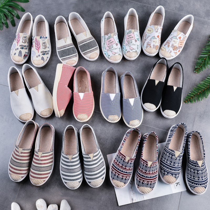 Old Beijing Cloth Shoes Women's Single-Layer Shoes Flat Lazy Fisherman 2023 New Korean Style White Shoes Casual Canvas Shoes