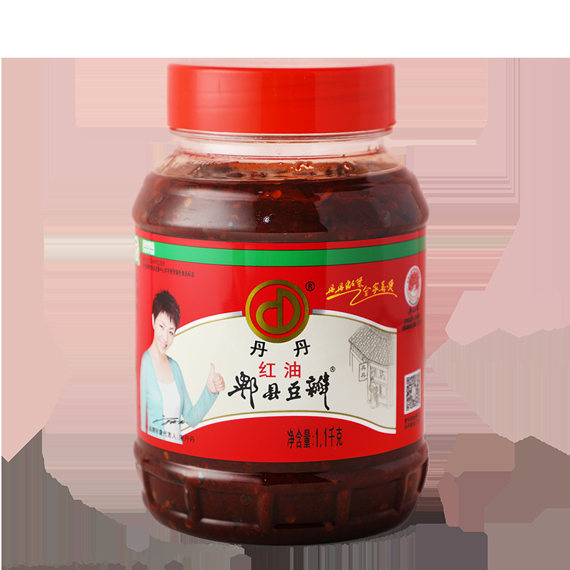 丹丹红油郫县豆瓣酱正宗四川特产炒菜专用家用辣椒酱1100g*2瓶