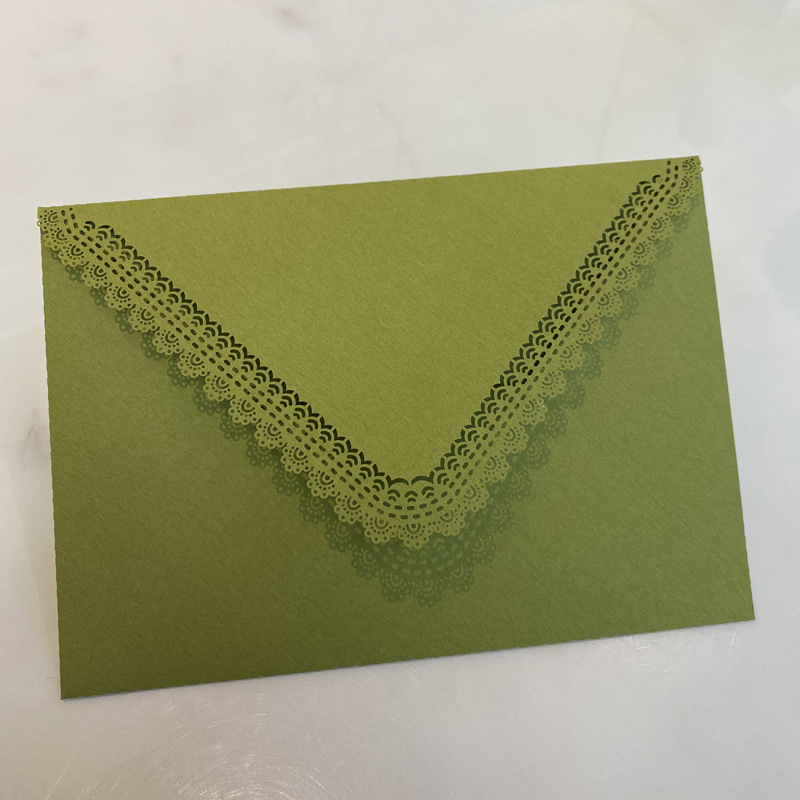 云起文创 西式三角信封 特种纸复古雕刻信封 镂空花边信封