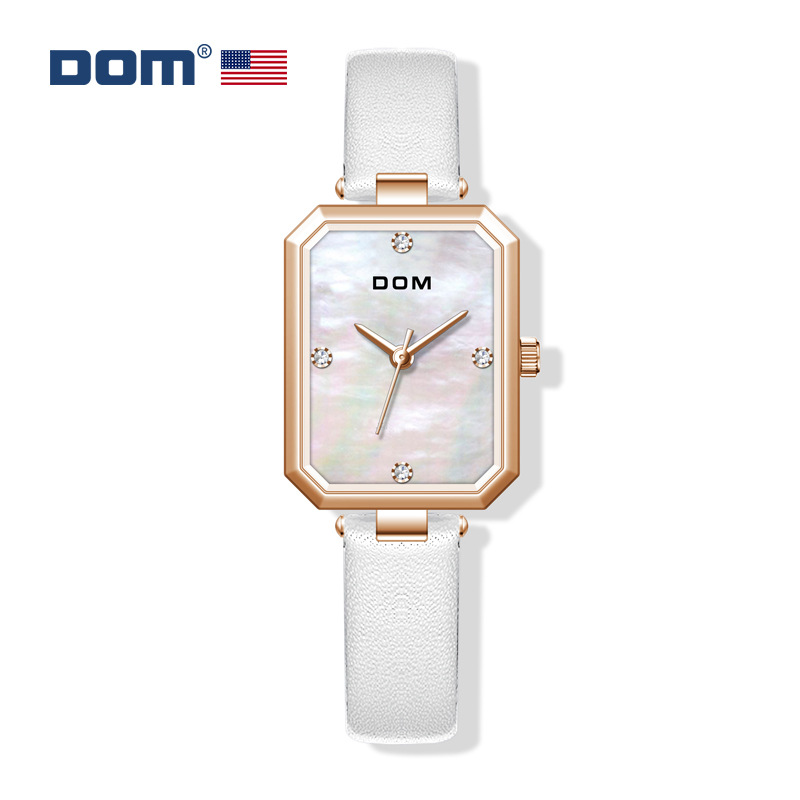 【明星金莎代言】多姆手表女复古小方盘时尚女表g-1365gl-7m