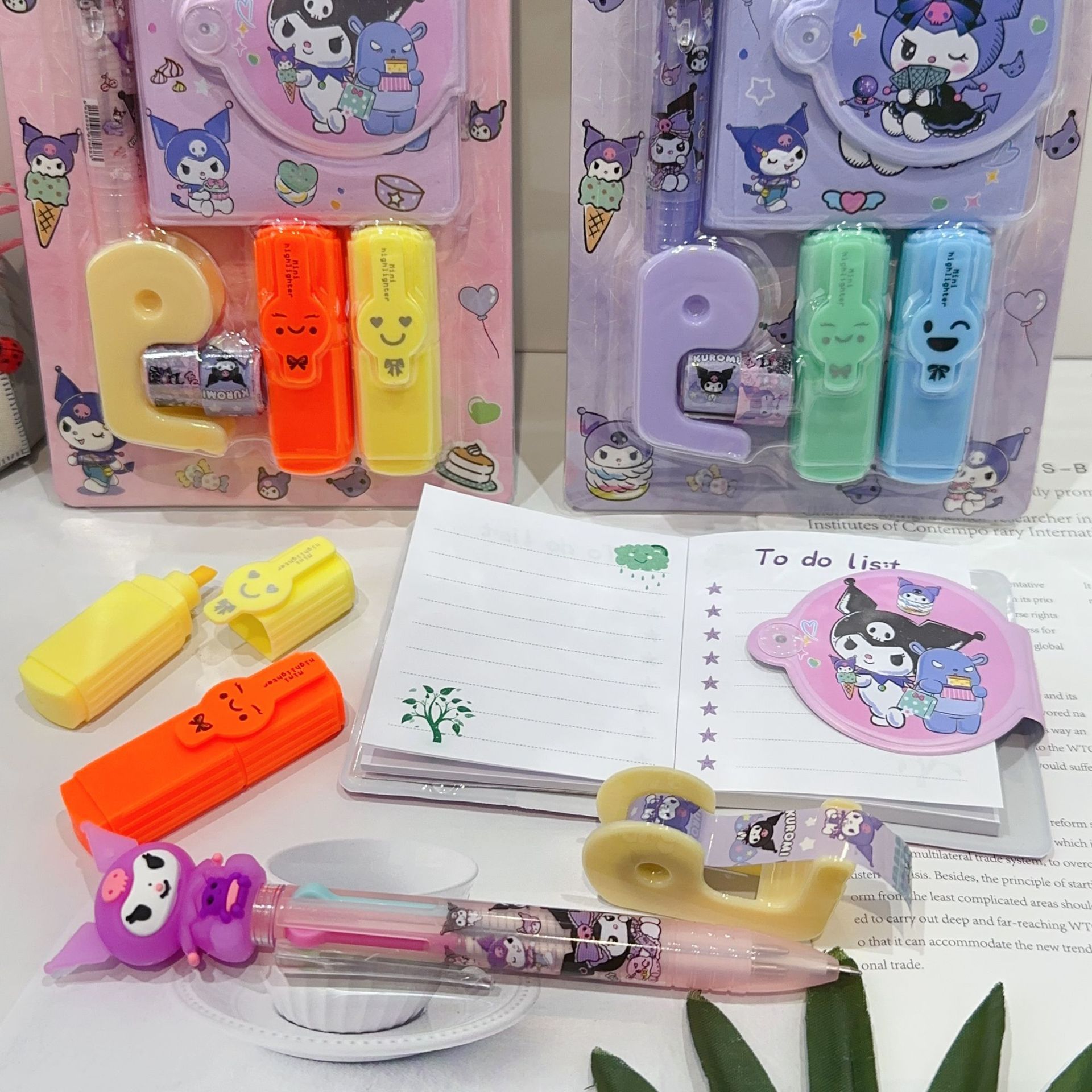 New Sanliou Stationery Set Cute Cartoon Multi-Color Pen Fluorescent Pen Notebook Pack Stationery Journal Combination