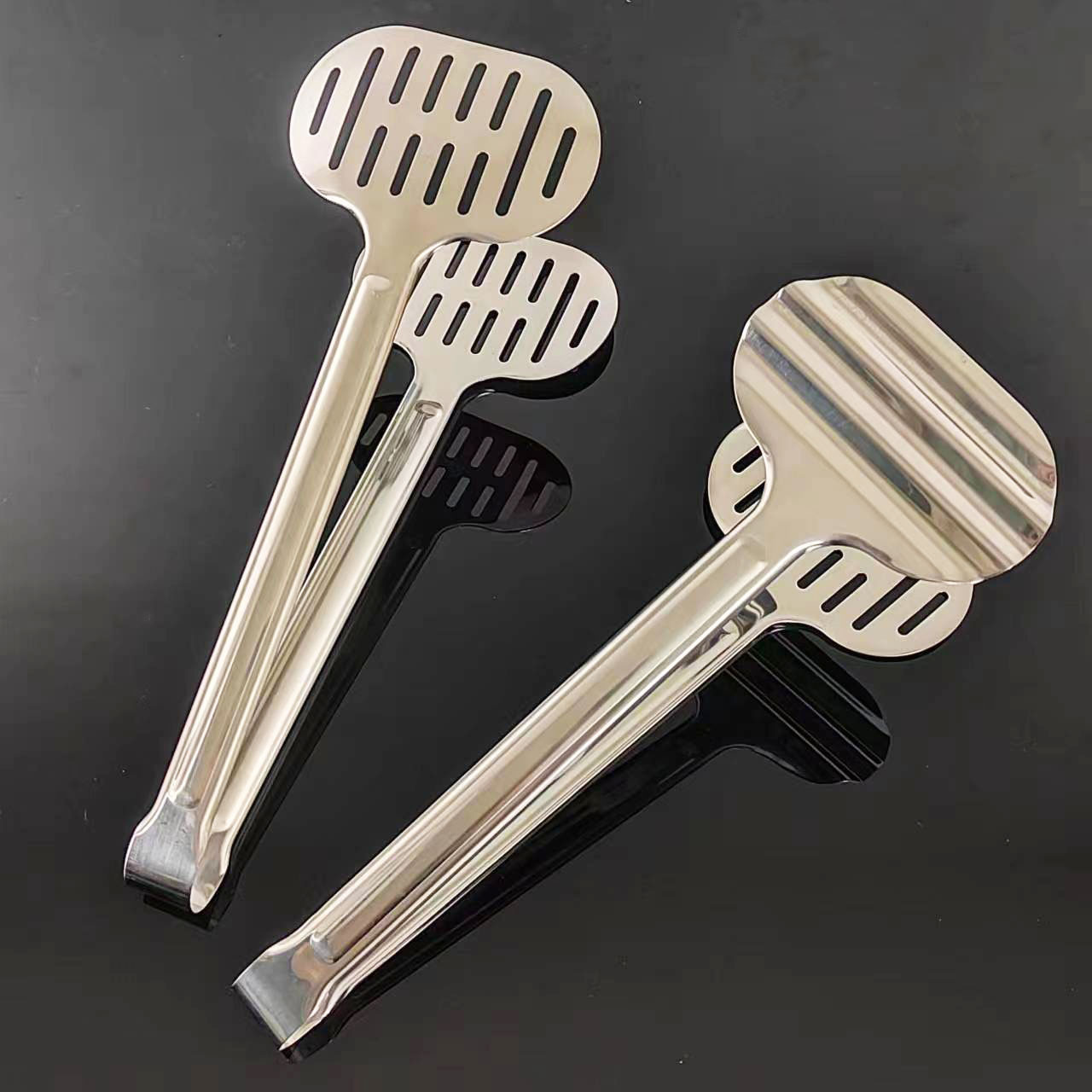 Multifunctional Stainless Steel Food Clamp Thick Non-Magnetic Steak Tong Pancake Clip Buffet Bread Clip Barbecue Clip