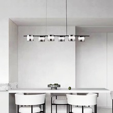 意式极简餐厅吊灯现代简约设计师创意高端餐桌吧台书房全铜长条灯