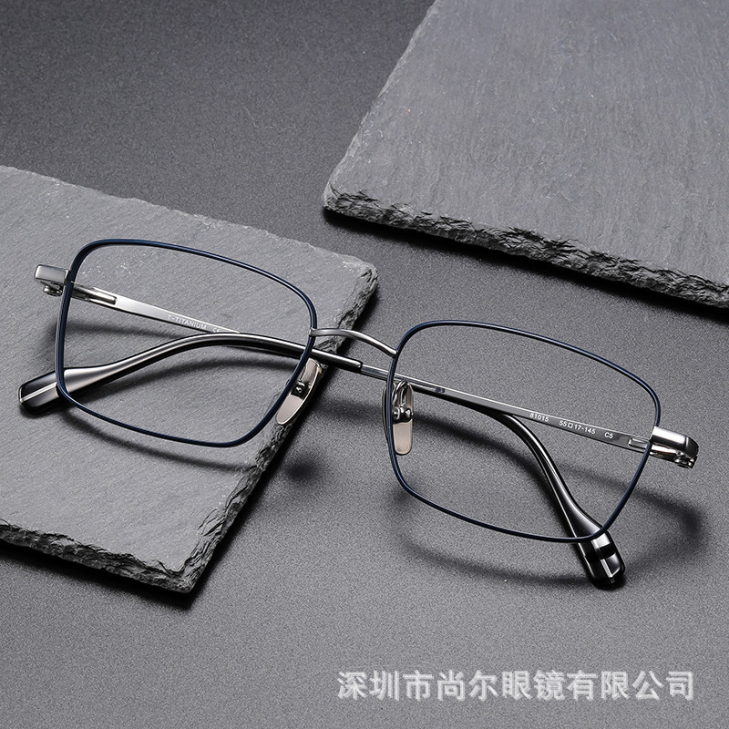 2024新款钛架时尚运动风81015方形可配防蓝光近视百搭 纯钛眼镜框