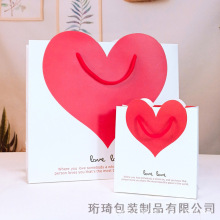 大红爱心LOVE结婚礼品袋小号印刷logo批发纸袋手提袋可爱饰品袋子