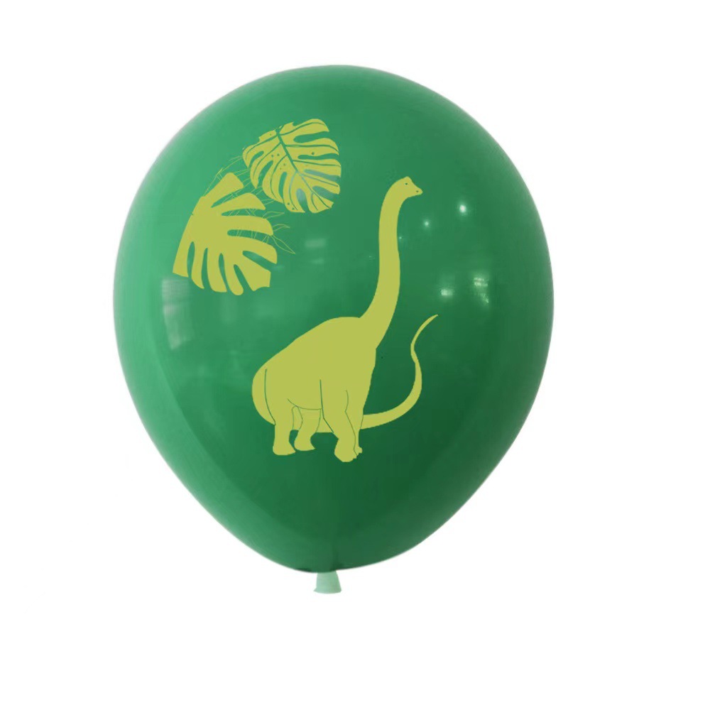 Cross-Border Amazon 12-Inch Latex Dinosaur Theme Balloon Set Green Jungle Birthday Party Decoration Balloon