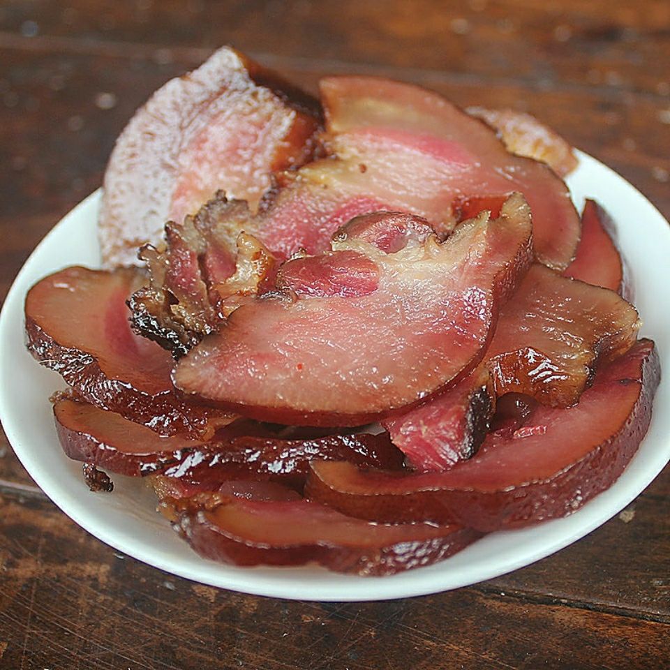 湖南特产腊猪脸猪头肉批发柴火烟熏猪头皮农家猪拱嘴非四川腊味