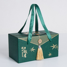 端午节粽子包装盒礼盒现货手提国风绿色粽子礼盒瓦楞粽子包装礼盒