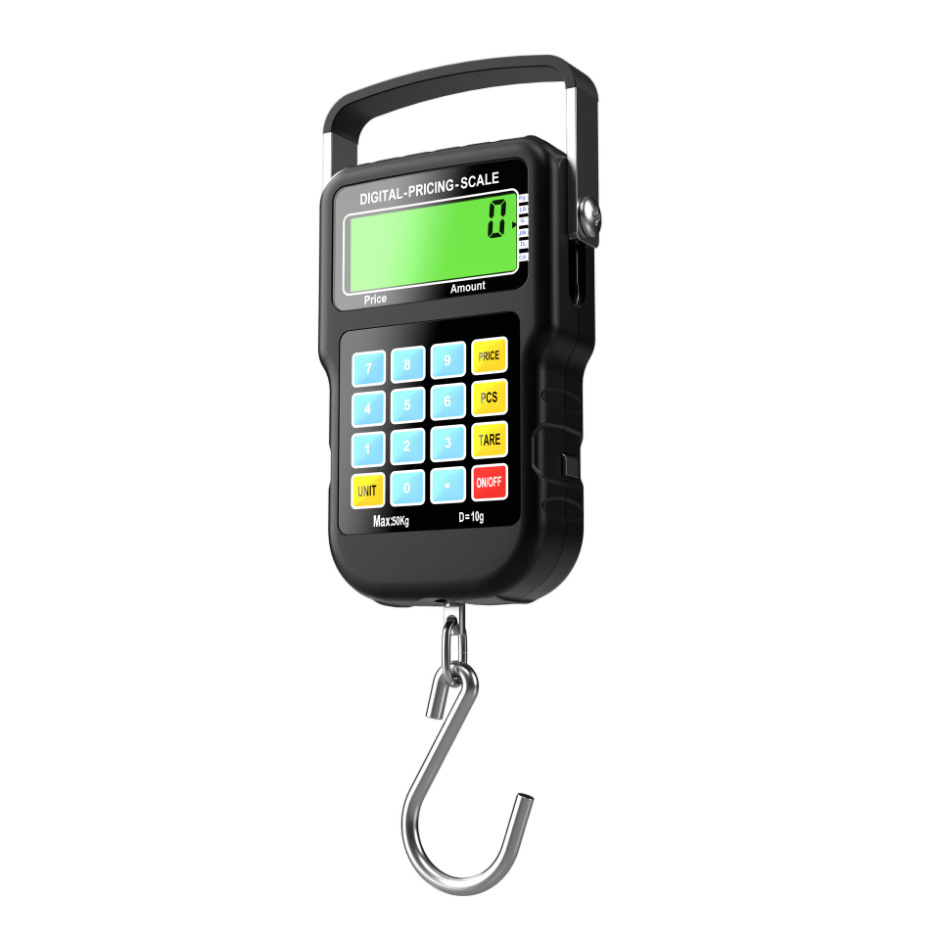 新款家用计数手提秤50kg电子手提秤行李秤计价手提秤带尺子钓鱼秤