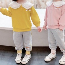 女童卫衣秋装套装2023秋季新款洋气小童儿童女韩版时髦春秋两件套