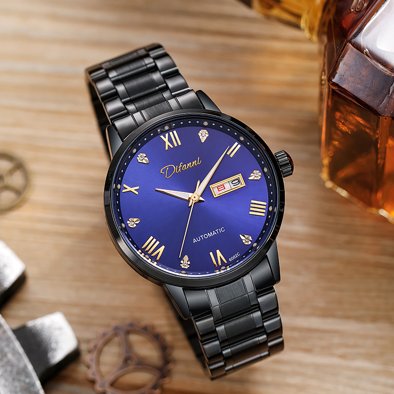 正品狄凡尼瑞士洺匠手表男士机械表防水夜光商务2021新款时尚腕表