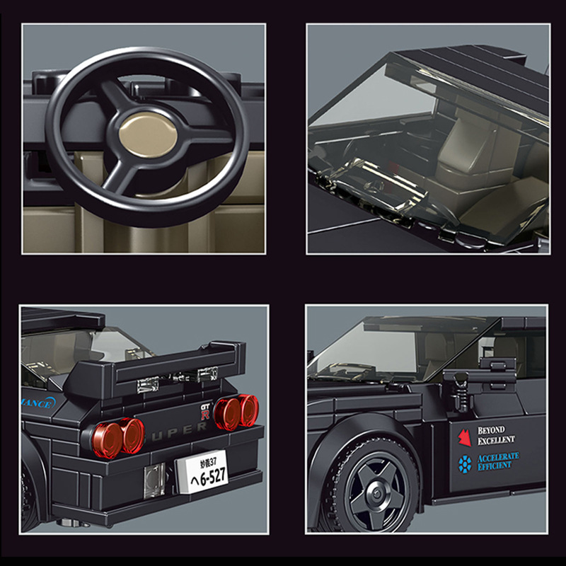 宇星模王迷你名车系列ae86拼装模型gtr跑车兼容乐高玩具跑车批发