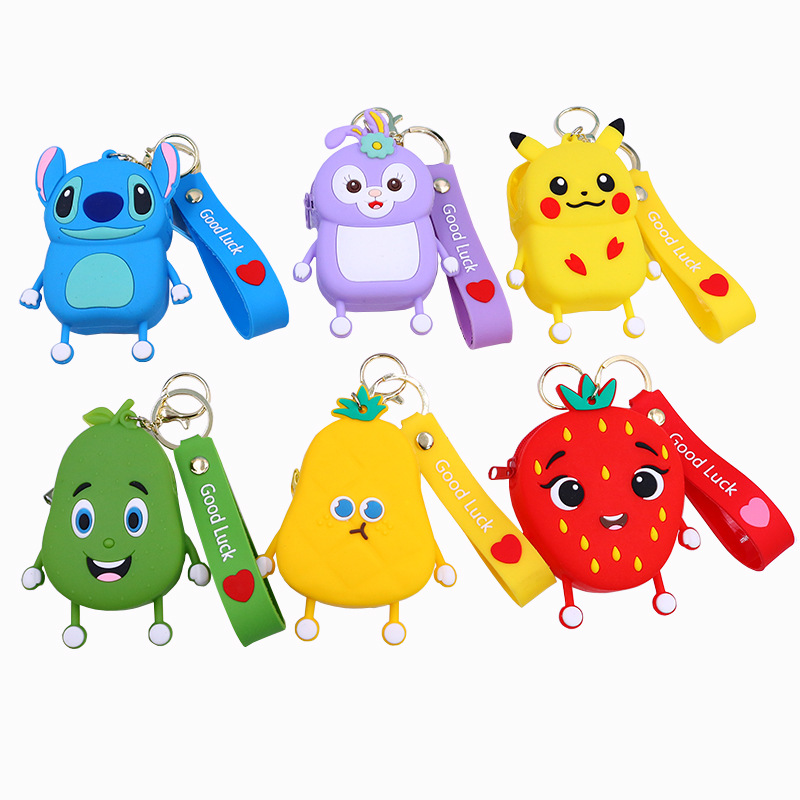 Cross-Border New Arrival Deratization Pioneer Coin Purse Cartoon Doll Keychain Wallet Children Decompression Toy Bag Silicone