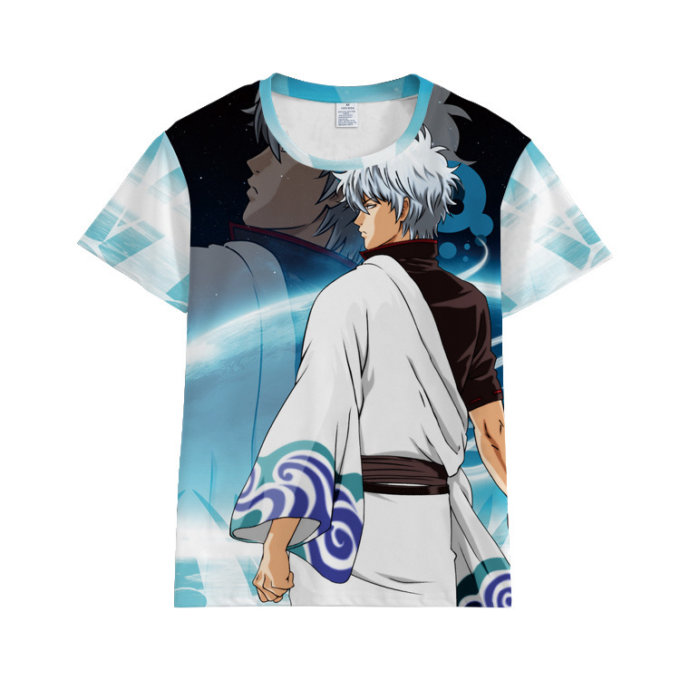 银魂t恤男夏季学生短袖运动卡通动漫周边衣服男式t恤-阿里巴巴