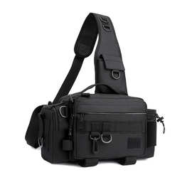 户外多功能钓鱼包竿包运动插杆路亚钓鱼包旅游运动单肩斜挎腰包