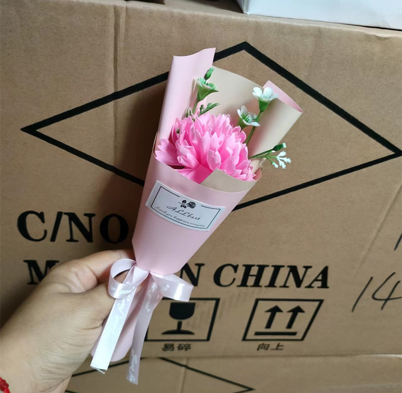 Mother's Day Single Carnation Bouquet Rose Women's Day Soap Flower Artificial Flower Birthday Gift Chinese Valentine's Day Gifts