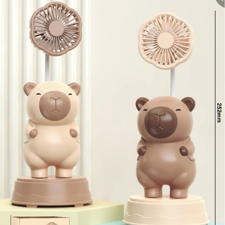 2024 new cartoon mini little fan usb rechargeable portable student office desk surface panel gift