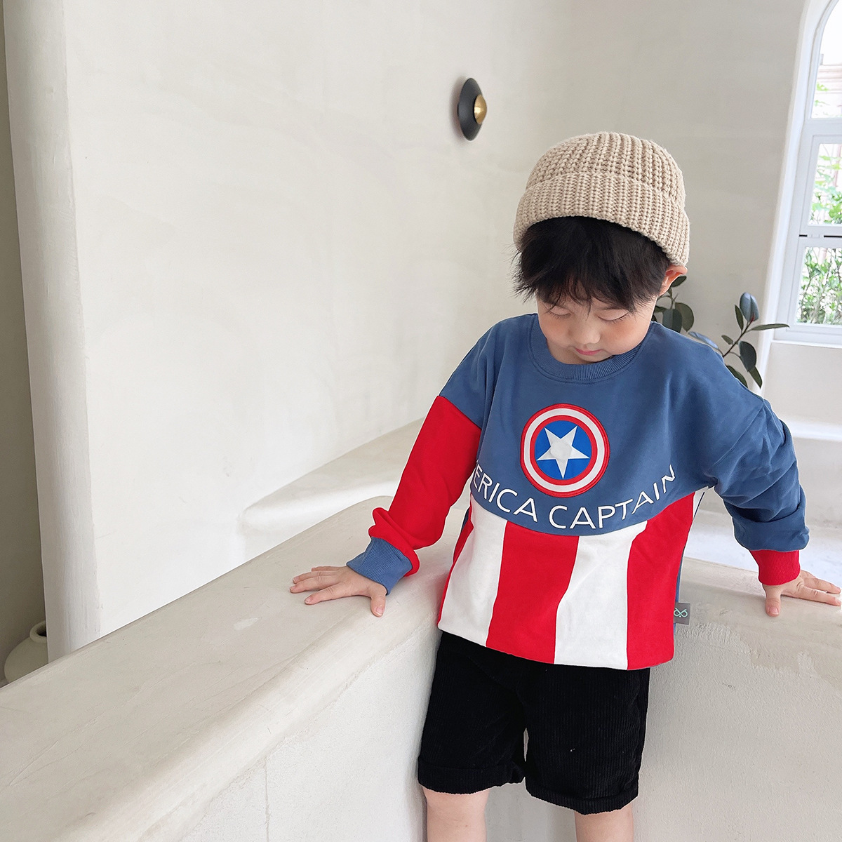 春款男童卫衣大q宝童装儿童发光卫衣潮牌童装宝宝上衣洋气