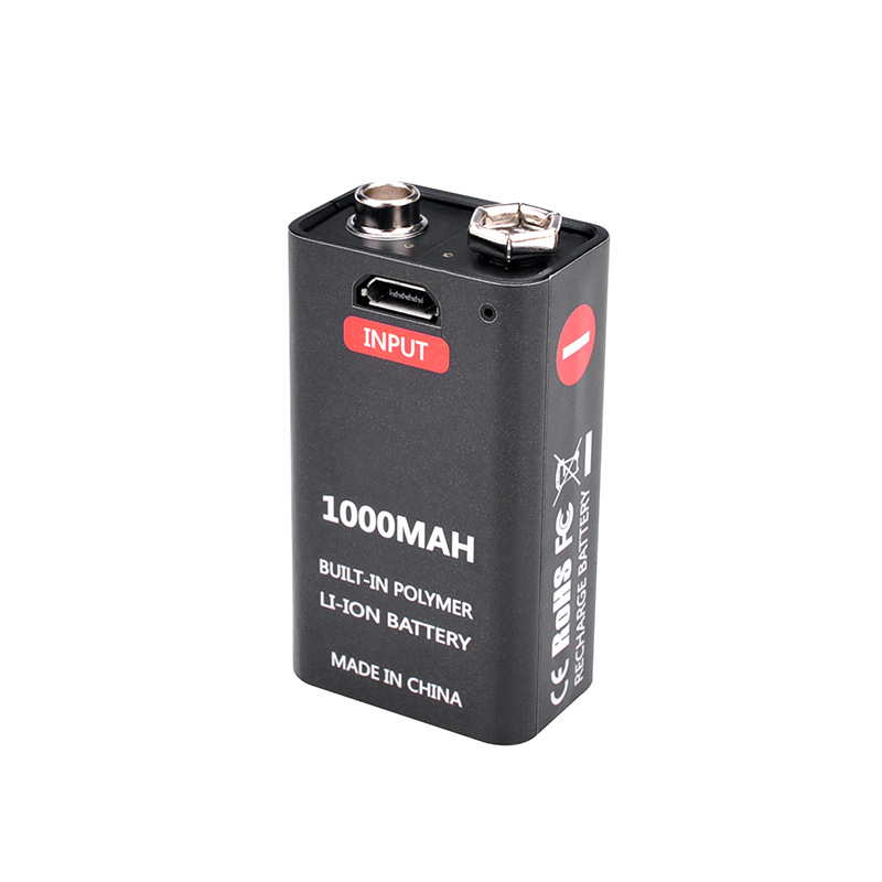 USB Rechargeable Battery 9V Lithium Battery Metal Detection Instrument, Multimeter, Medical Device 9V Battery