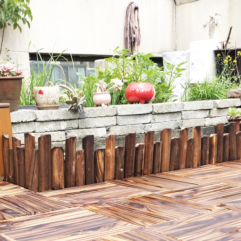庭院布置防腐木栅栏装饰花园矮围栏花坛围边菜地挡土隔断小篱笆