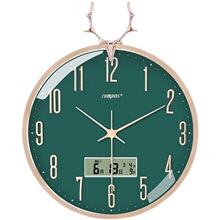 桌面万年历挂墙静音电子钟表客厅大屏壁挂数字时钟带秒显示农历