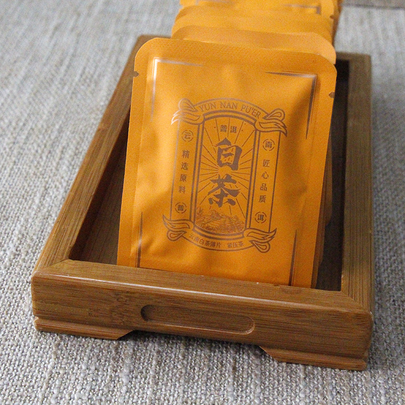批发云南白茶薄片方片茶饼干茶袋泡茶一斤装约7克/袋大叶种乔木茶
