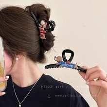 可爱卡通小狗抓夹女百搭发抓高级感盘发夹半扎发鲨鱼夹后脑勺头饰