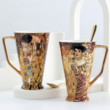 外贸大容量马克杯轻奢复古骨瓷水杯欧式创意咖啡杯高档礼品定LOGO