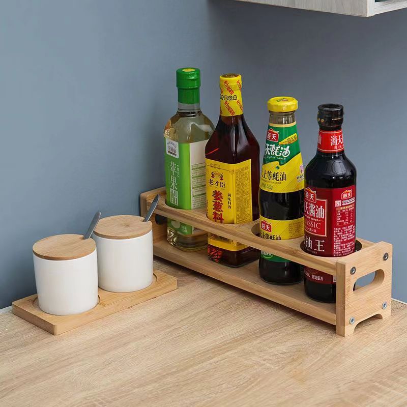调料置物架台面小型厨房用品杂物整理架油盐酱醋楠竹调味架收纳架