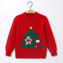 现货儿童羊绒衫秋冬圣诞节毛衣圆领打底衫红加厚男女童针织衫新品