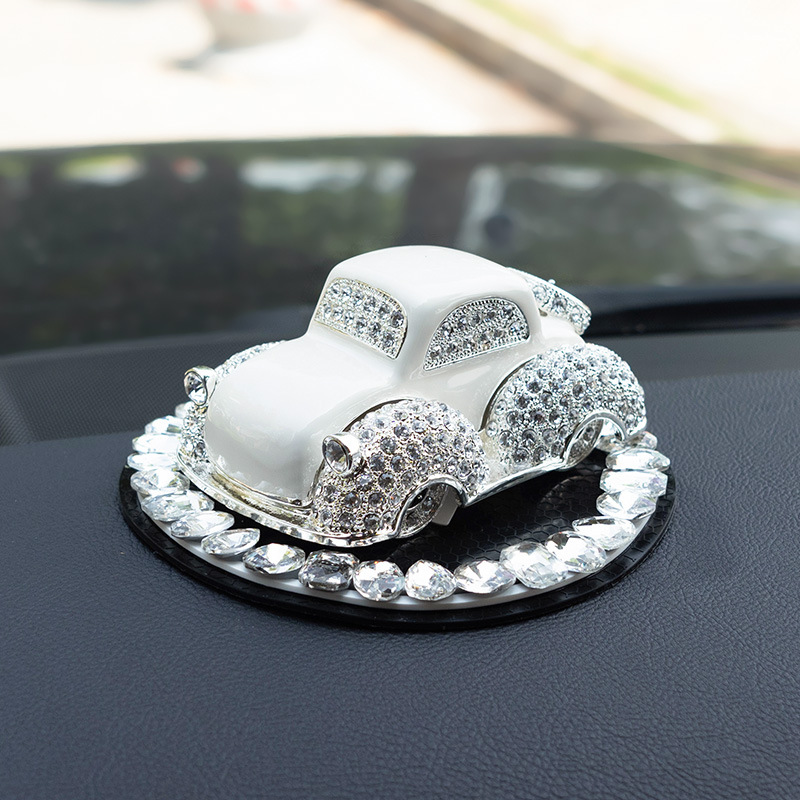 Alloy Diamond Enamel Car Ornament Decoration Light Luxury Non-Slip Fixed Metal Car Decoration Gifts