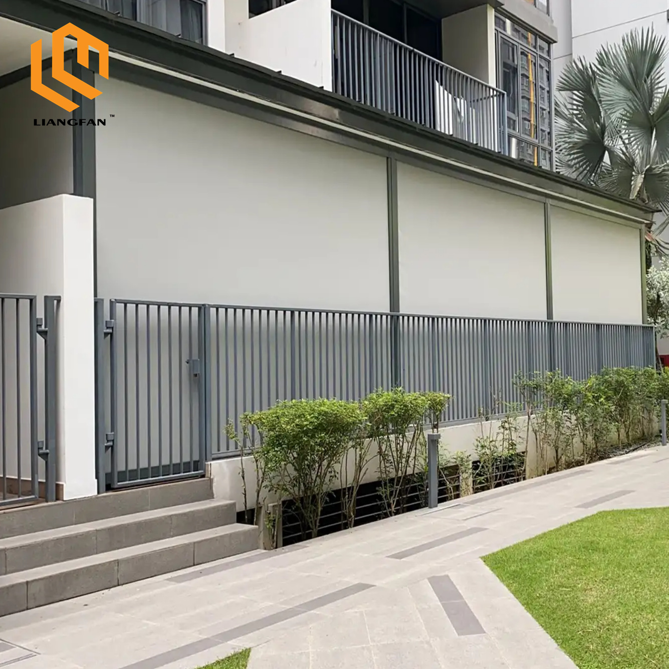 阳台电动防风卷帘户外阳光房凉亭防雨遮光防晒遮阳帘智能升降窗帘