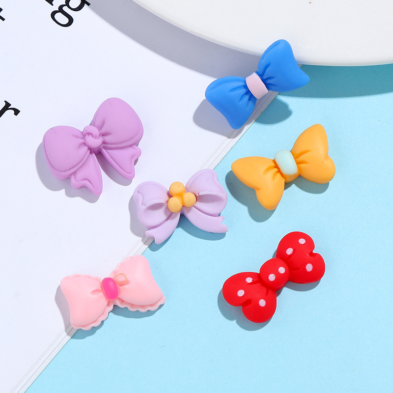 Cartoon Polka Dot Bow Cream Glue Phone Case DIY Material Package Handmade Hair Accessories Resin Accessories