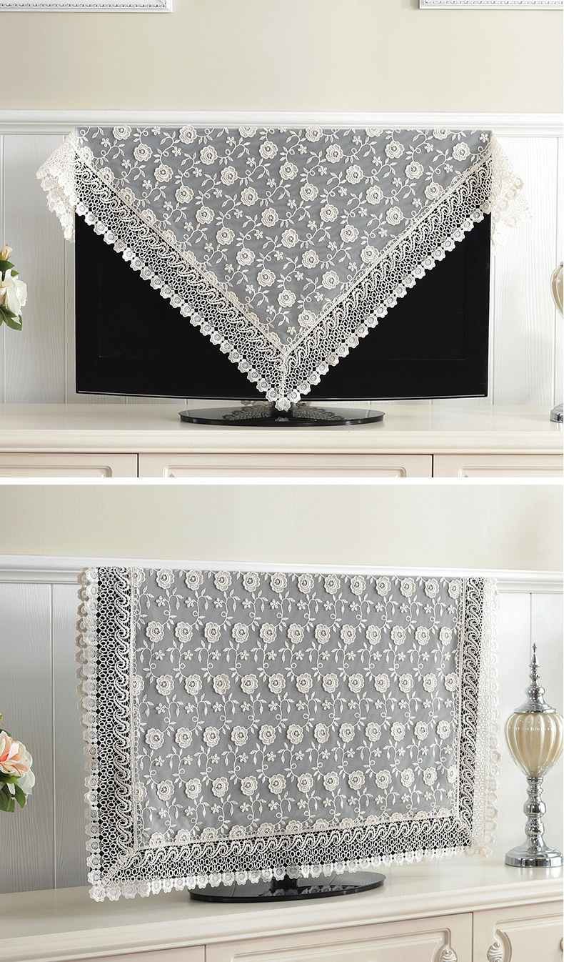 电视罩新款新中式电视机布盖巾现代简约欧式蕾丝电视盖布