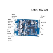 直流无刷电机控制器无霍尔驱动板12V 24V 36V 500W电机驱动模块