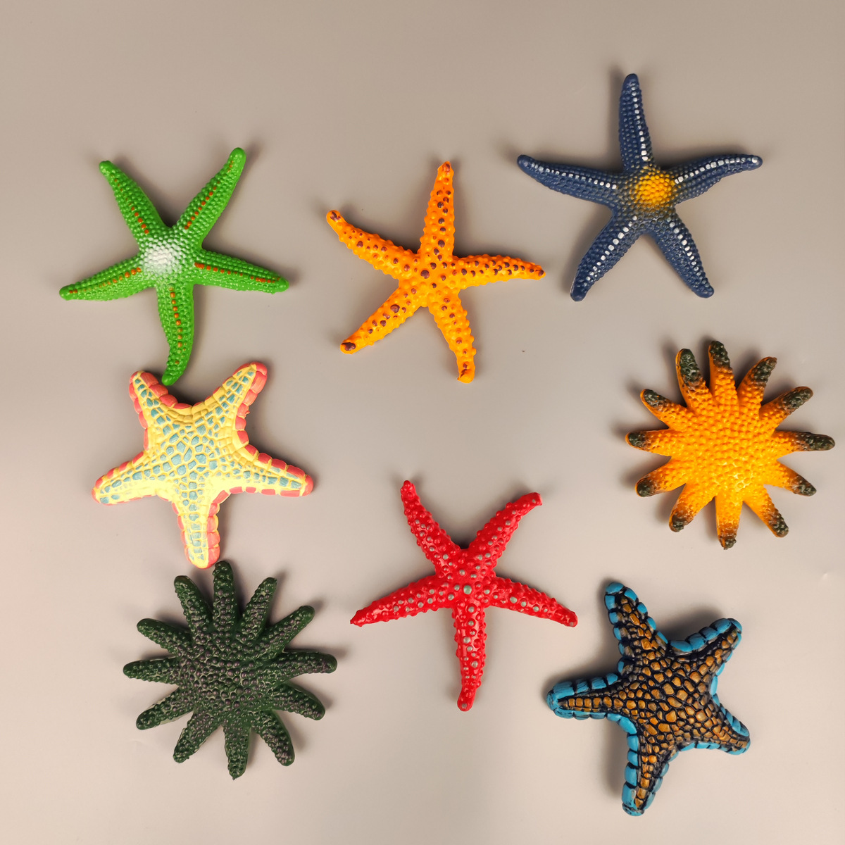 永冠静态塑胶大海星玩具海洋系列绿色红色蓝色黄色橙色五角十二角
