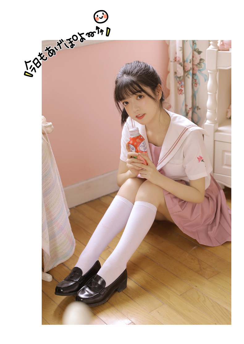 日系水手服正统软妹jk制服裙 红玉兰日本长袖中间服网红学生套装