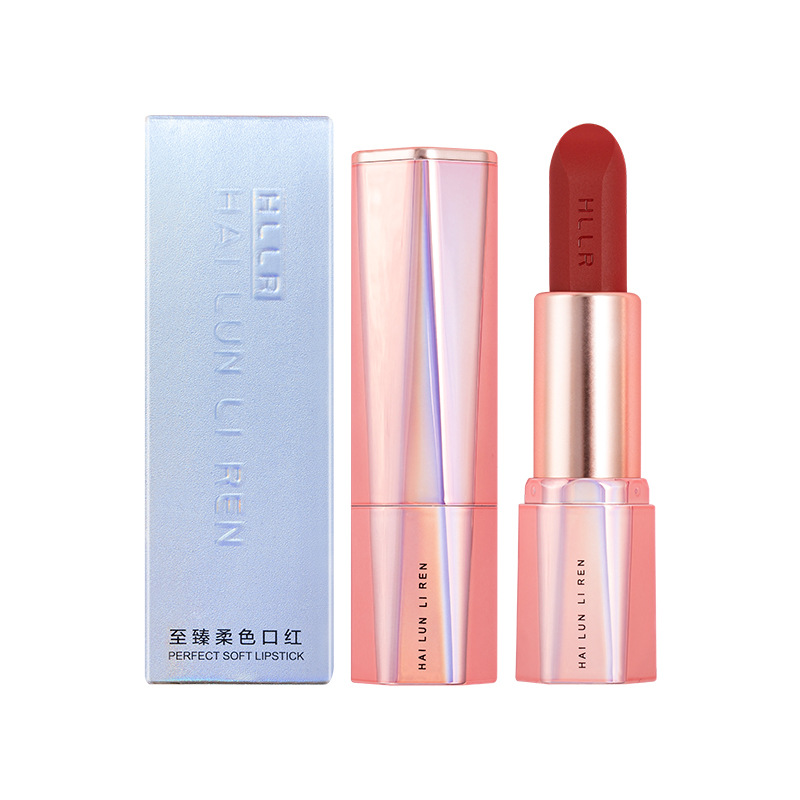 Helen Beauty Light Luxury Aluminum Tube Matte Moisturizing Golden Flash Lipstick Soft Mist Silky Not Easy to Fade Lipstick Makeup Wholesale