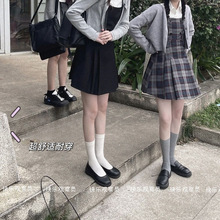 韩国白色中筒袜纯色黑色基础百搭款少女堆堆袜学生jk纯色袜子女潮