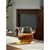 Glass cup public Points tea Heat Glass Black Walnut Handle thickening Chahai Justice cup