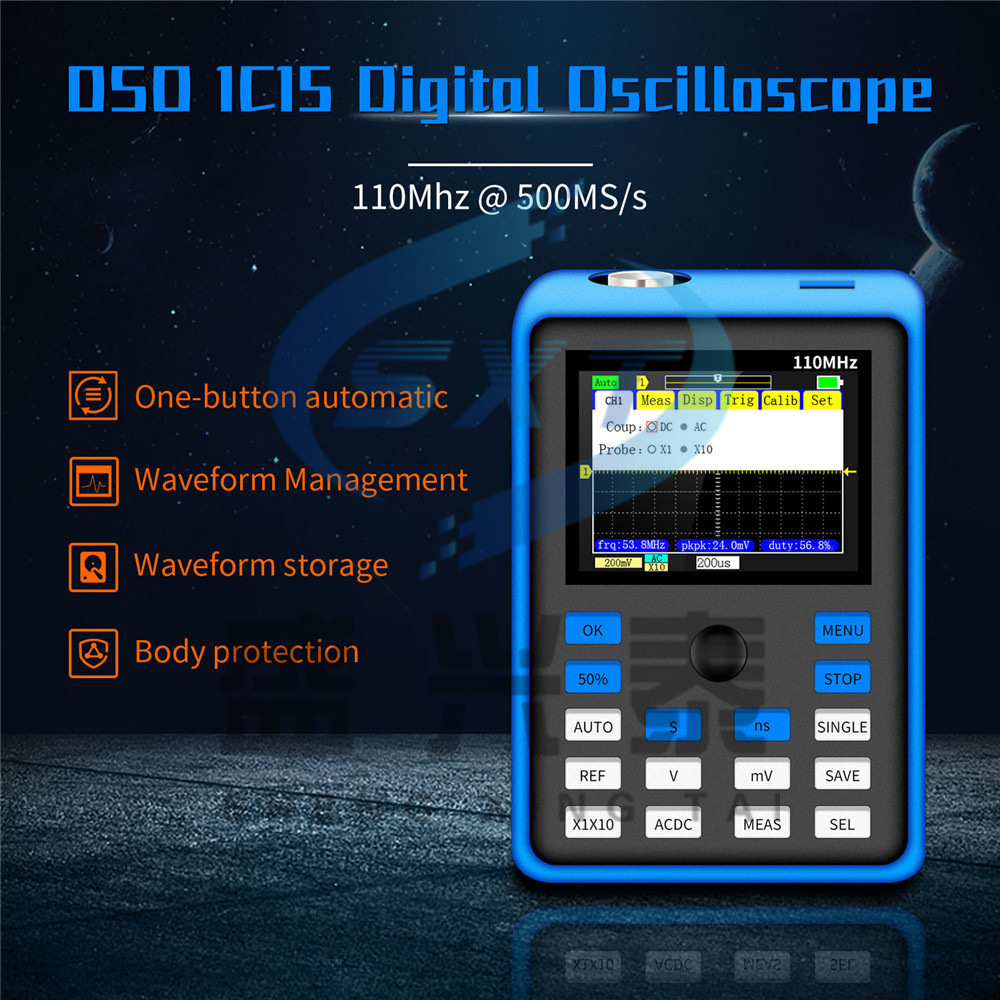 4英寸屏幕数字示波器500 ms/s采样率110mhz模拟带宽-阿里巴巴