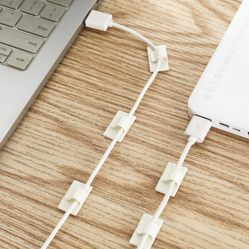 日本km理线器墙面无痕电线收纳固定自粘线网线走线卡子免钉卡扣夹