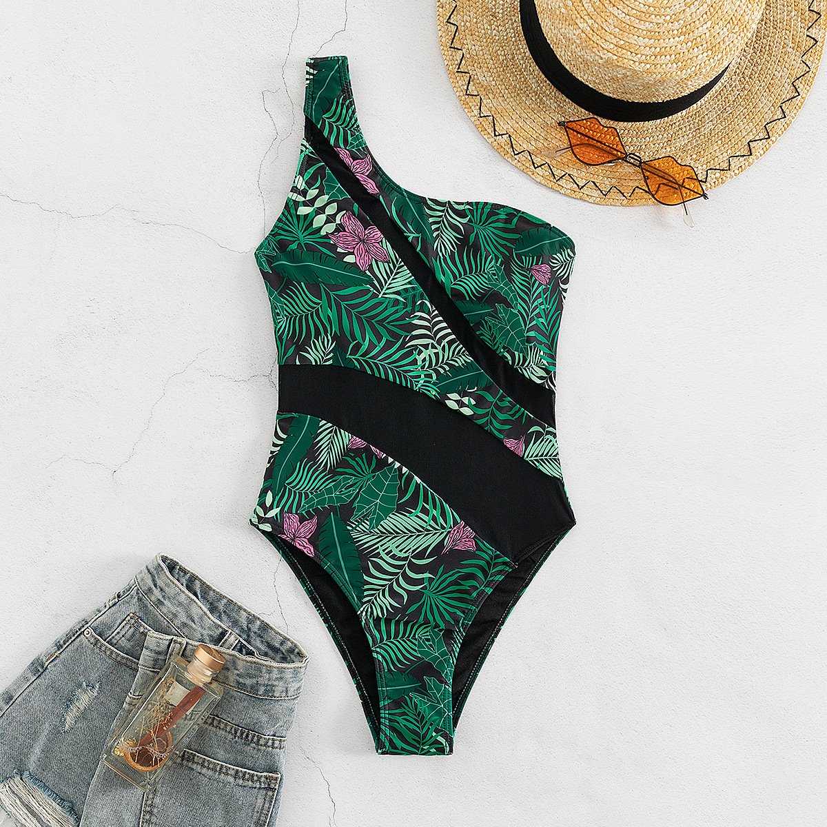 2024欧美外贸连体无袖背心式泳衣冲浪服防晒女士泳衣潜水服游泳装