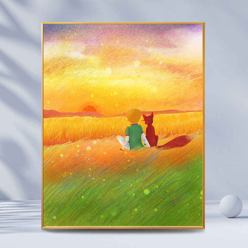 小王子数字油画儿童diy卡通动漫简单填充手绘减压解闷丙烯油彩画