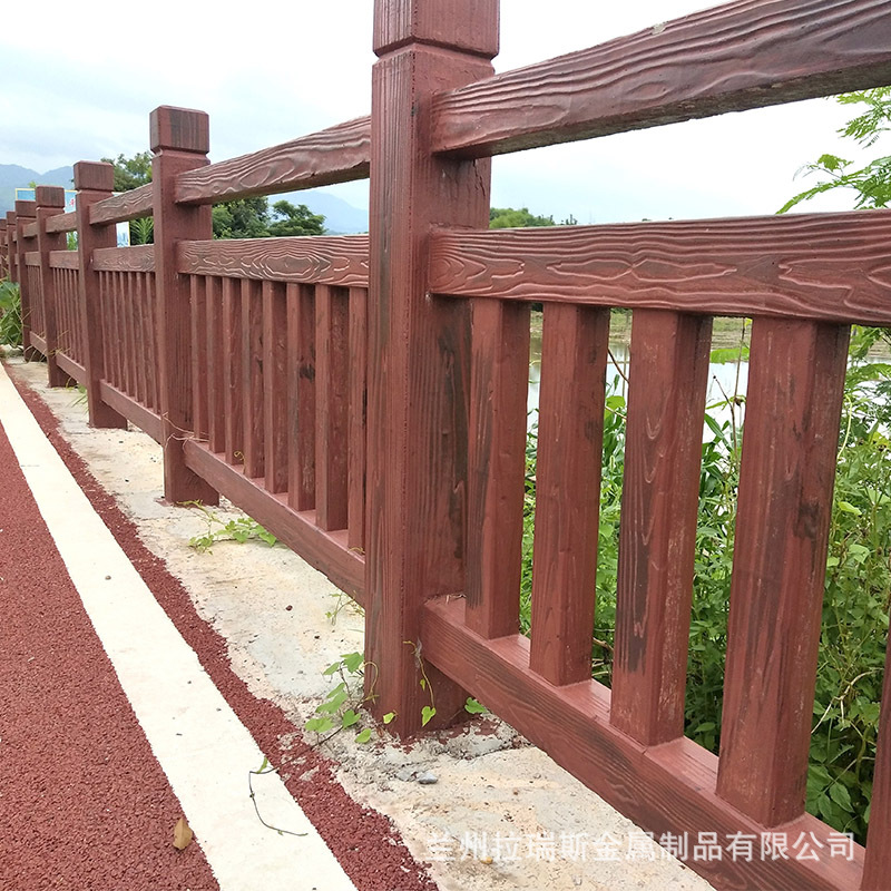 水泥仿木护栏河道景观景区景观栏花园栅栏户外栏杆混凝土护栏厂家