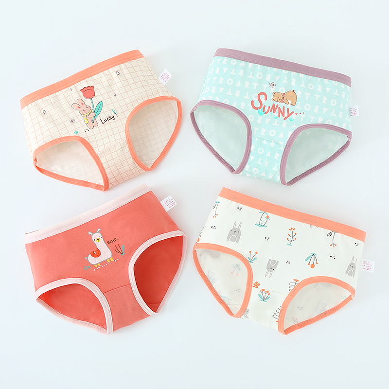 Girls' Underwear Pure Cotton Briefs Baby Girls' Middle and Big Children's Underpants Class A Girls' Combed Cotton Children's Cotton Shorts