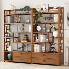 博古架实木中式新中式多宝阁茶叶展示柜摆件柜茶具置物架客厅书架