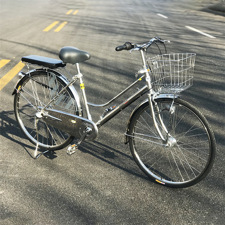 脚踏自行车 24寸内三速复古通勤车男女自行车单车 不锈钢自行车